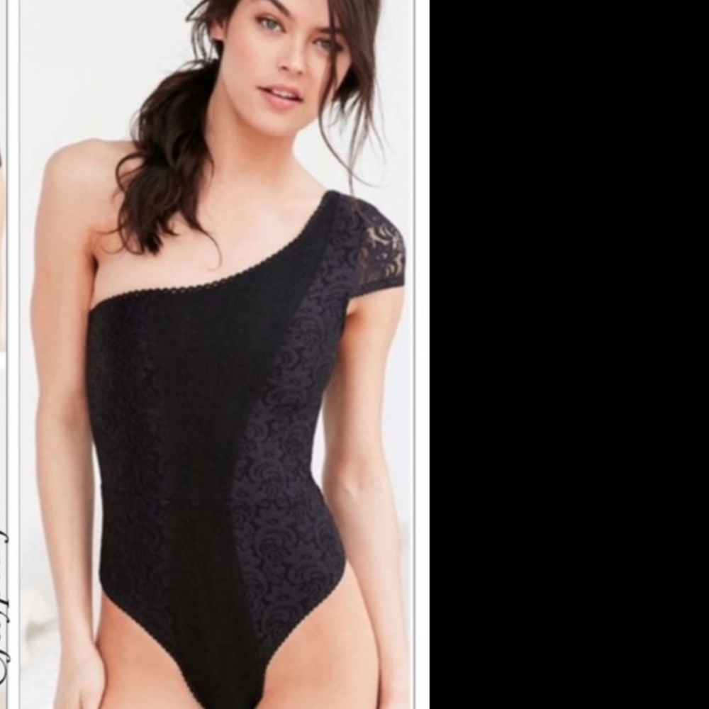 Urban Outfitters Out From Under Black One-Shoulder Bodysuit